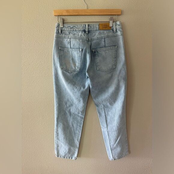 Kansas Straight Leg Jeans Light Wash Distressed High Waist Size 26 - Picture 3 of 5